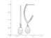 White Freshwater Cultured Rice Pearl Dangle Earrings in Sterling Silver