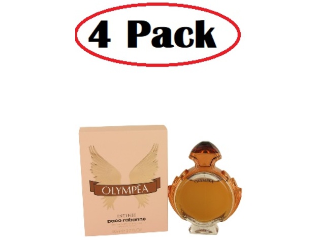 4 Pack of Olympea Intense by Paco Rabanne Eau De Parfum Spray 2.7 oz