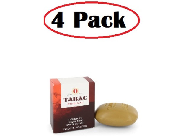4 Pack of TABAC by Maurer & Wirtz Soap 5.3 oz