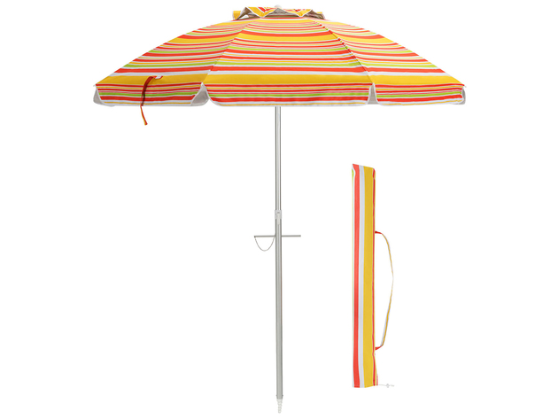 Costway 6.5FT Patio Beach Umbrella Sun Shade Tilt Carry Bag 