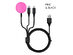 3-in-1 Apple Watch, AirPods & iPhone Charging Cable (Black/Pink)