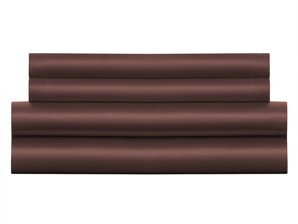 Silky-Soft Satin 4-Piece Sheet Set (Chocolate/Queen)