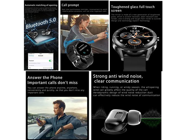 PADY X6 2 in 1 Smart Watch with Earbuds Smartwatch