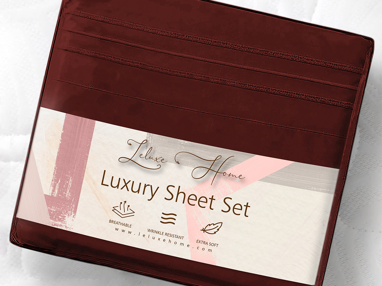 The Luxe 4-Piece Microfiber Bed Sheet Set (Maroon/Twin)