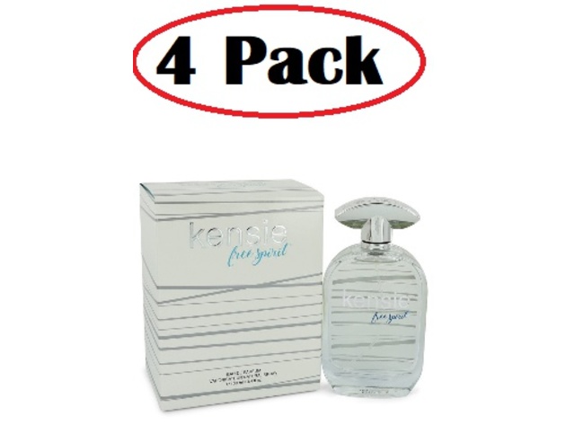 4 Pack of Kensie Free Spirit by Kensie Eau De Parfum Spray 3.4 oz