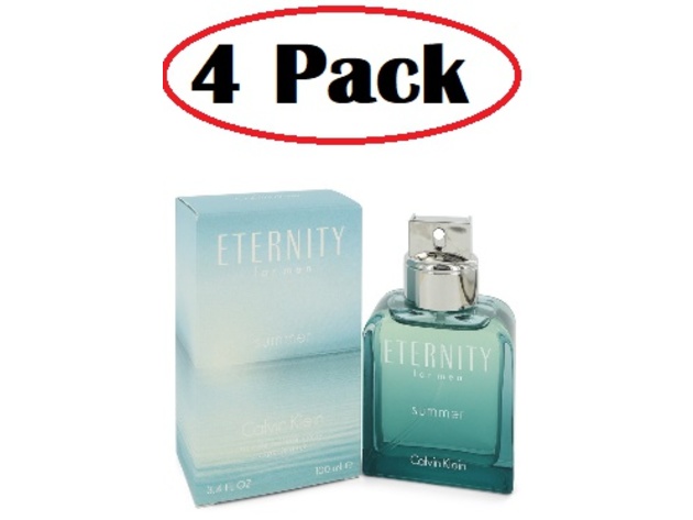4 Pack of Eternity Summer by Calvin Klein Eau De Toilette Spray (2012) 3.4 oz