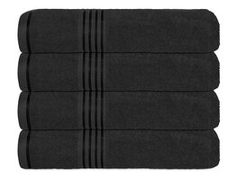Hurbane Home 4-Piece 500GSM Bath Towel Set (Black)