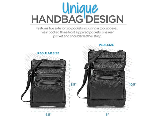 Krediz Leather Crossbody Bag for Women (Plus/Black)