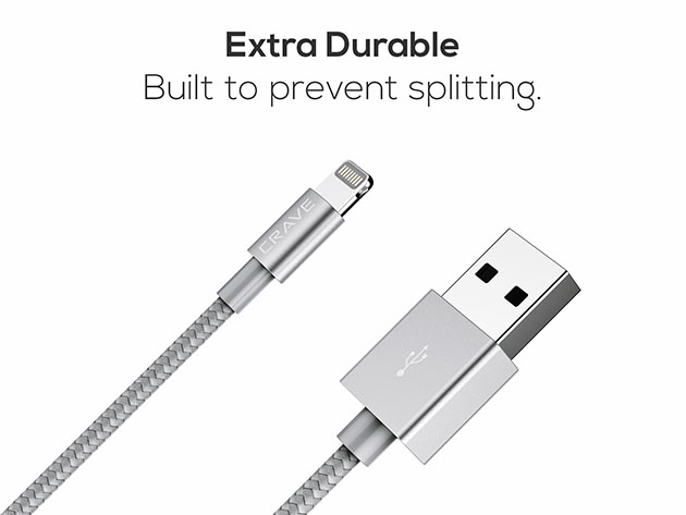 Crave 4Ft Lightning to USB Cable (Silver)