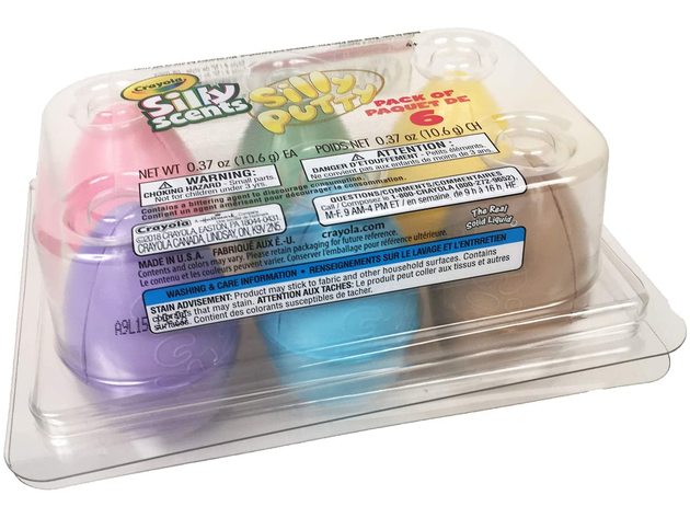 Crayola Scented Smelly Twist Inside Silly Scents Putty Classic Easter Eggs, 6 Count