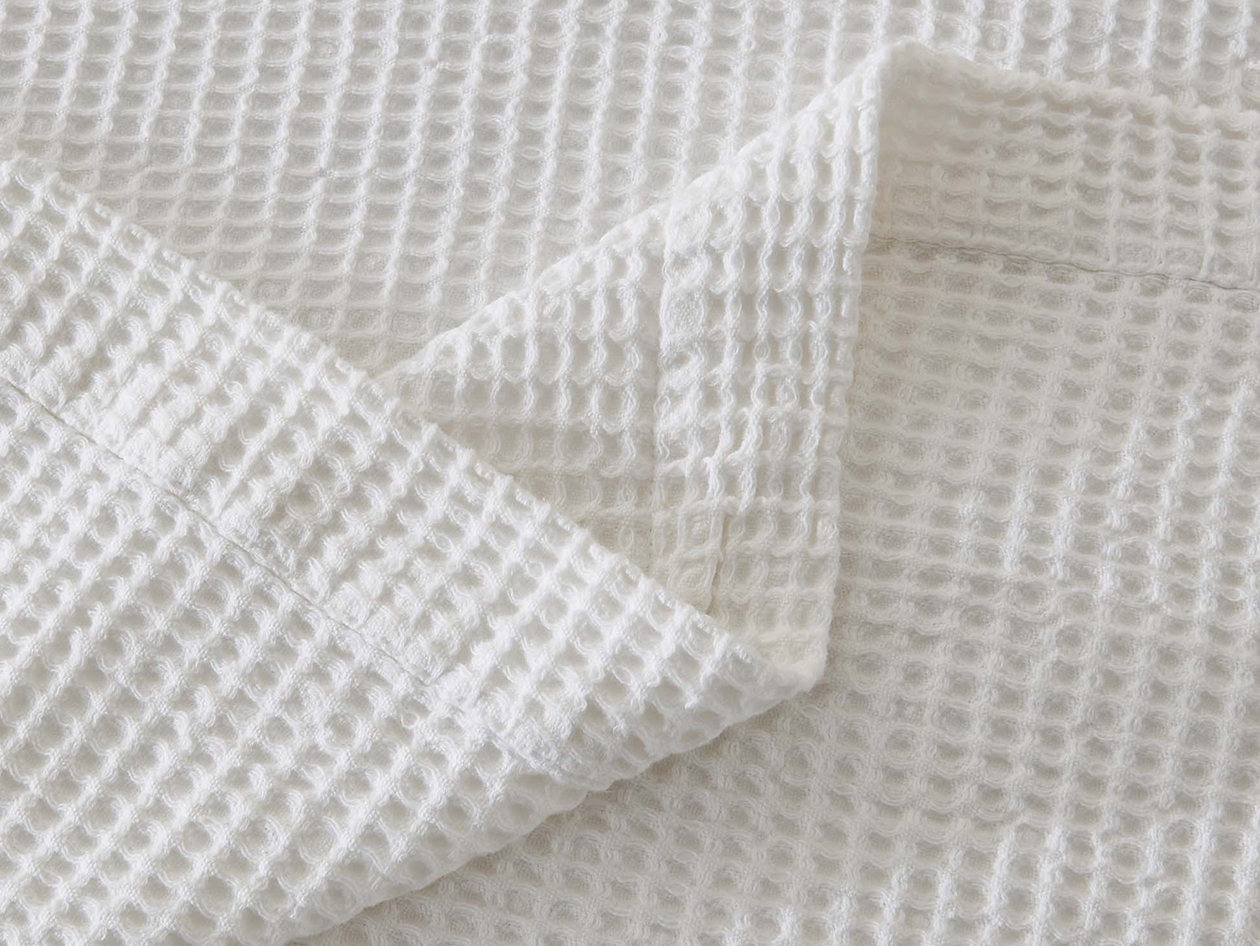 Vintage Cotton Waffle Blanket (King/White)