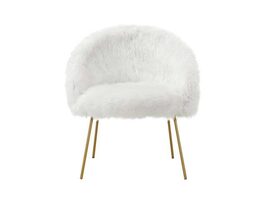 Ana Lux Fur Accent Chair Grey