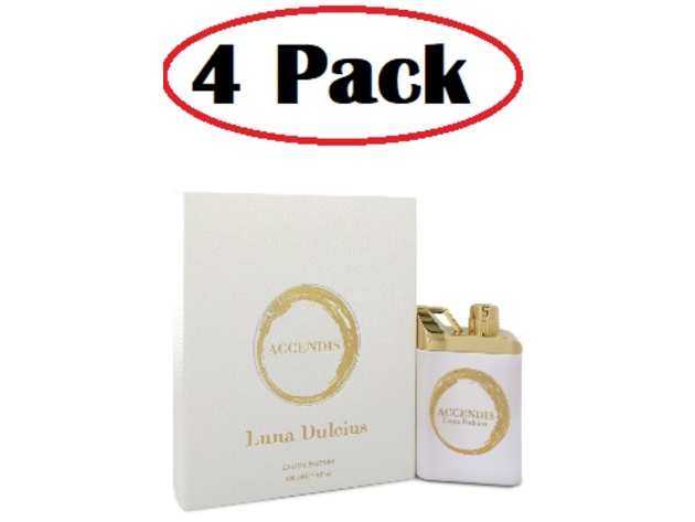 4 Pack of Accendis Luna Dulcius by Accendis Eau De Parfum Spray (Unisex) 3.4 oz