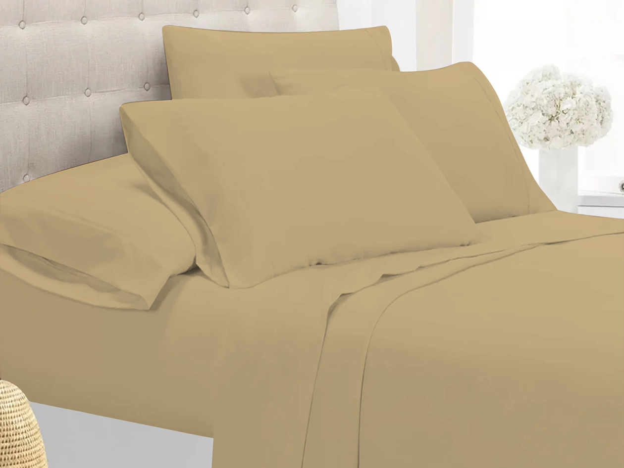 Super-Soft 1800 Series Bamboo Blend 6-Piece Sheet Set (Khaki/Full)