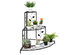 Costway 3 Tier Floral Corner Plant Stand Metal Flower Pot Rack Stair Display Ladder - Black