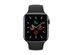 Apple Watch Series Five GPS Plus Cellular, 44mm Space Gray Aluminum Case with Black Sport Band, Black (New Open Box)