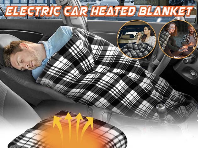 Electric Warming Fleece Throw Blanket for Car
