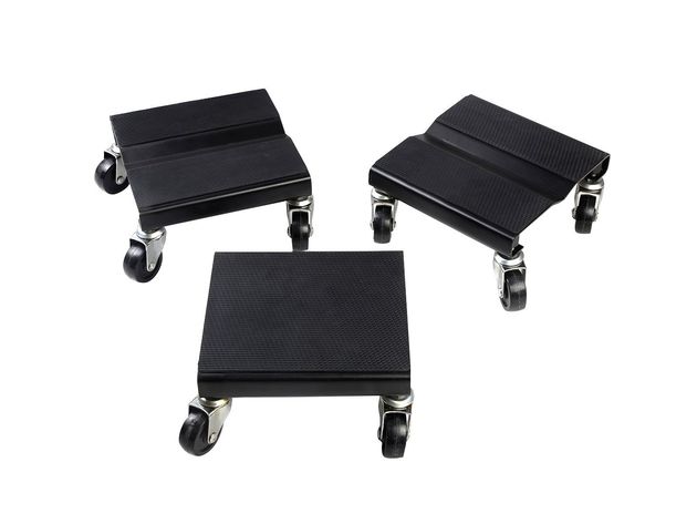 Costway 1500 LBS Snowmobile Roller Set 3 PCs Dolly Storage Dollies Mover Snow Mobile - Black