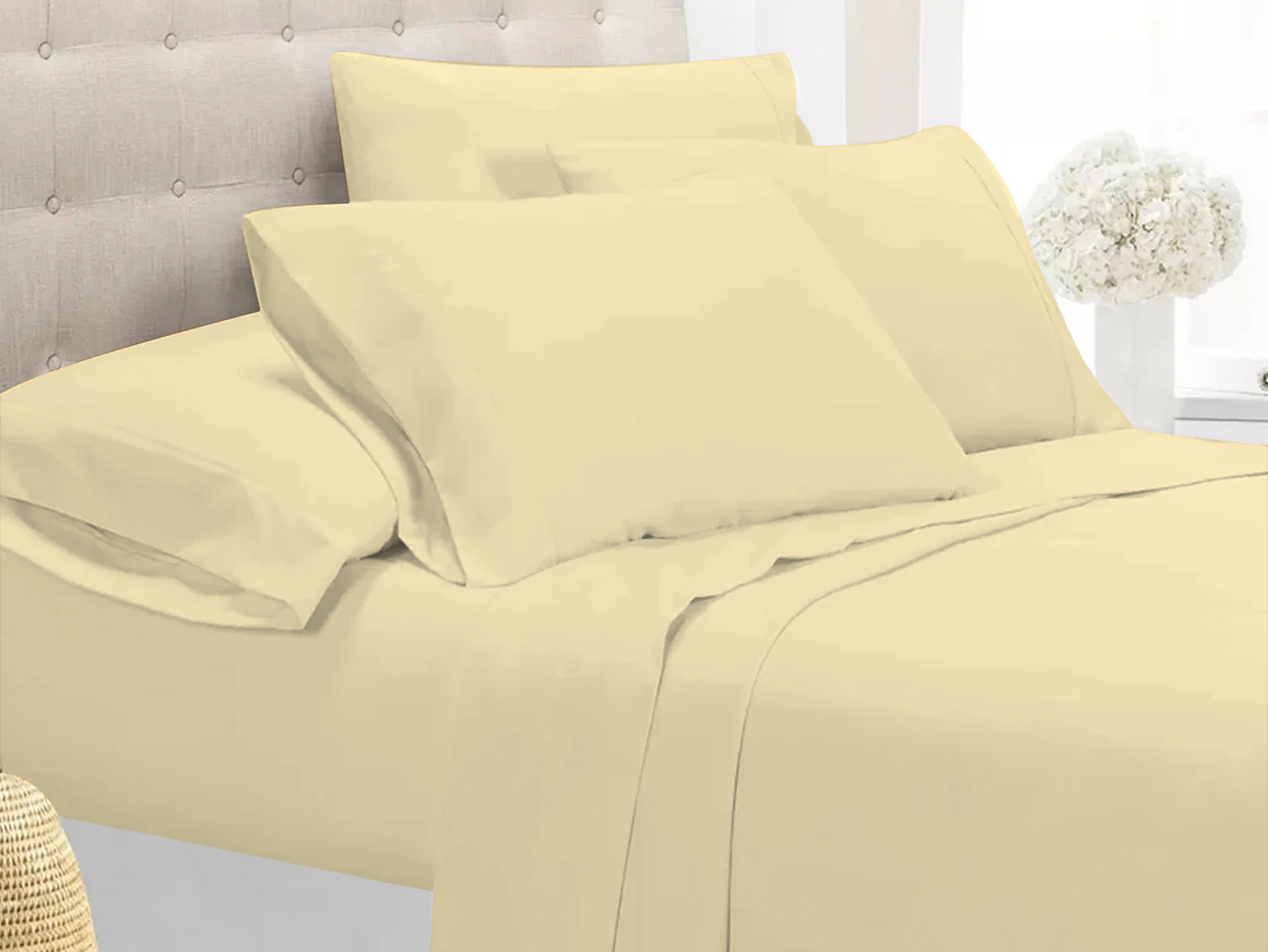 Super-Soft 1800 Series Bamboo Blend 6-Piece Sheet Set (Cream/Queen)