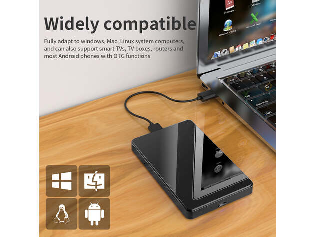 Slim Portable USB 3.0 External Hard Drive - 1TB