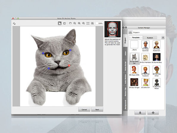 crazytalk 7 face fitting editor on a cat?