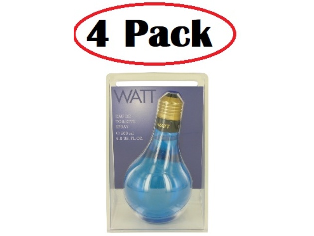 4 Pack of WATT Blue by Cofinluxe Eau De Toilette Spray 6.8 oz