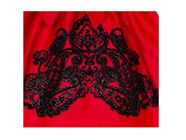 Rare Editions Baby Girls Velvet-Bodice Flocked-Skirt Dress Red Size 12 Months