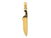 14K Yellow Gold Butcher Knife Charm Pendant Necklace with Chain