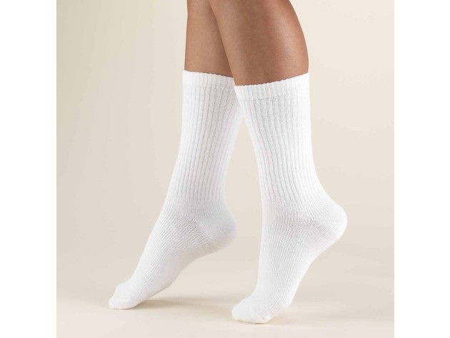 60 Pairs Women's Athletic Crew Socks - Bulk Wholesale Packs - Any Shoe Size - White