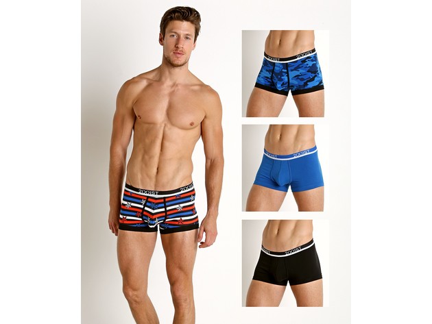 2XIST Men's Cotton Strech Trunk 4 Pack Multi Size Large