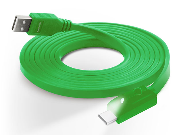 Naztech 6' LED USB-A to USB-C 2.0 Charge/Sync Cable (Green/3-Pack)