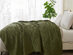 Vintage Cotton Waffle Blanket (King/Olive)