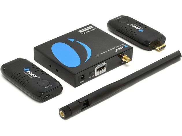 Orei Wireless 2x1 1080P HDMI Transmitter and Receiver Dongle Kit up to 50ft - Perfect for Transmission from Laptop, PC, Presentation, Switching, Power Point