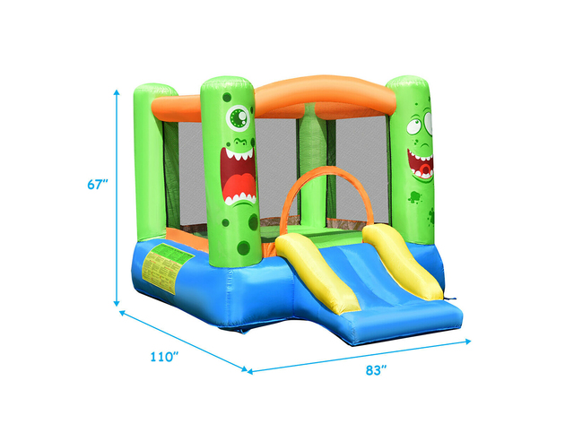 Costway Kids Playing Inflatable Bounce House Jumping Castle Game Fun Slider 480W Blower