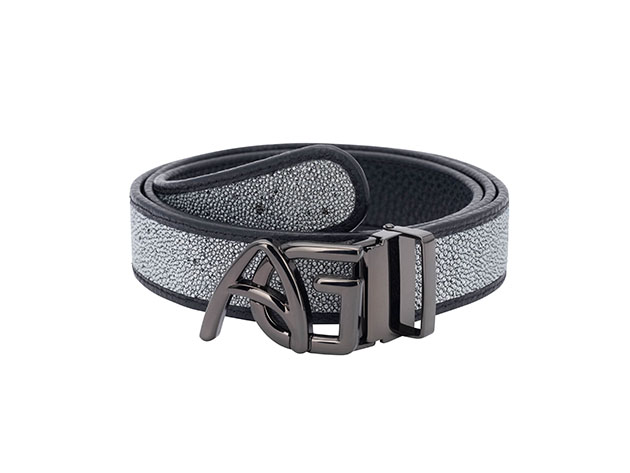 Stingray Leather Reversible Unisex Belt Adjustable Black Stingray Leather Belt 