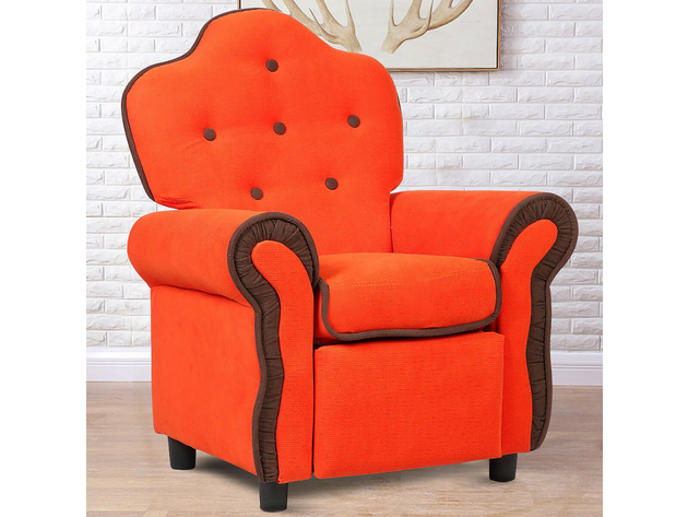 Children Recliner Kids Sofa Chair Couch Living Room Furniture Orange