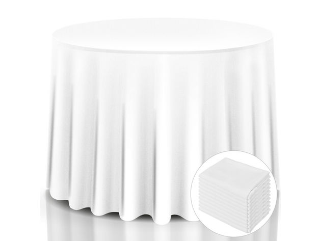 10pcs 120 Round Tablecloth Polyester, 120 Round Tablecloth Black And White