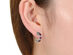 Genevive Sterling Silver Rhodium Plated Hoop Earrings (Ruby)