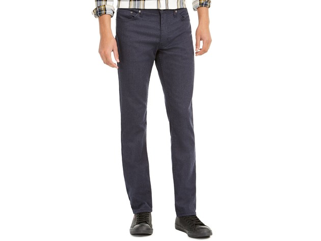 Levis Men's 511 Slim-Fit Stretch Flannel Jeans Dark Blue Size 33X34