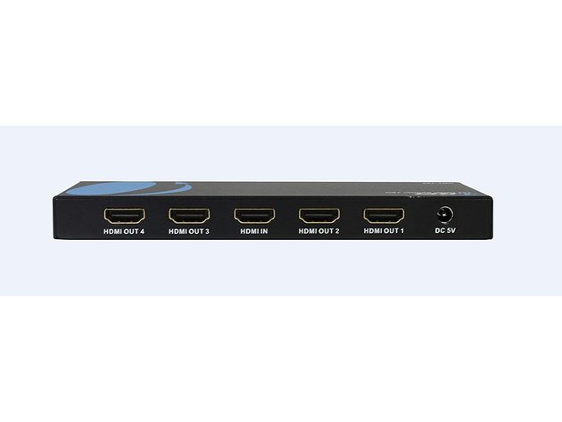 Orei 1x4 2.0 HDMI Splitter 2 Ports with Full Ultra HDCP 2.2, 4K at 60Hz & 3D Supports EDID Control - UHD-104