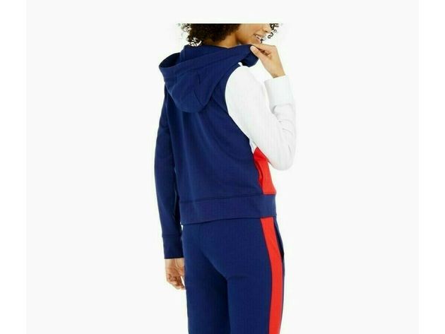 Tommy Hilfiger Women's Sport Colorblocked Hoodie Blue Size 2 Extra Large