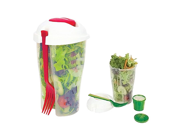 Salad-To-Go Chilled Container: 2-Pack (Red)