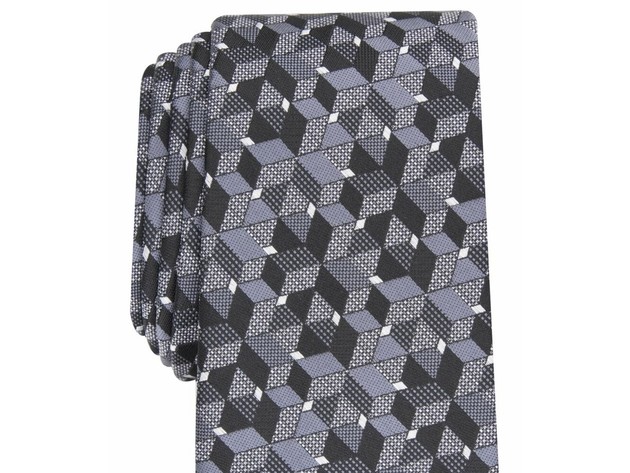 Alfani Men's Slim Geo Tie Black - Size Regular