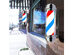 Costway 30'' Barber Shop Pole Red White Blue Rotating Light Stripes Sign Hair Salon - As pic