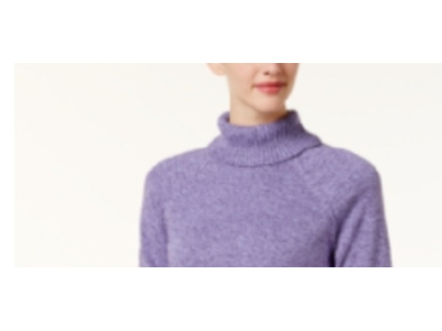 Karen Scott Women's Marled Cotton Turtleneck Sweater Purple Size XX Large