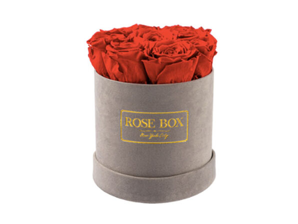 Small Gray Boxes with Red Roses - Product Image