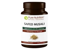 Pure Nutrition Safed Musali A Vitality Product Improves Stamina and Power 675mg - 60 Veg Tablets