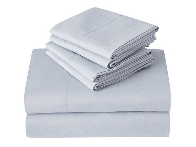Kathy Ireland 6-Piece Brushed Microfiber Sheet Set (Light Grey/Twin)