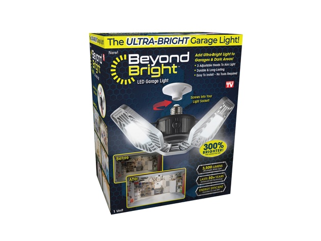 Beyond Bright LED Garage Light As Seen on TV, The Ultra Bright LED Light that Brightens Up Any Space (New Open Box)