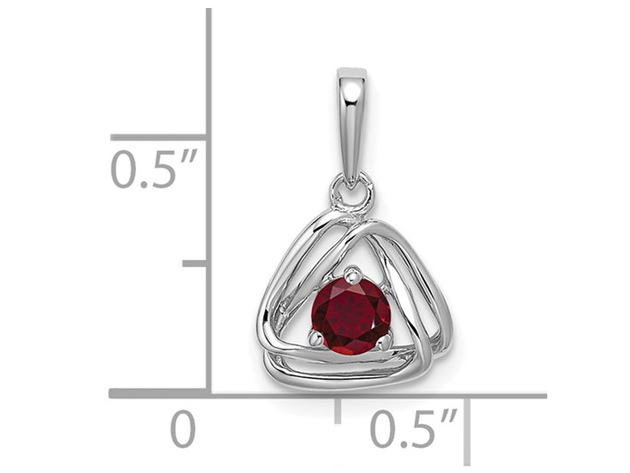 1/3 Carat (ctw) Lab-Created Ruby Pendant Necklace in 14K White Gold and Chain
